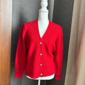 LOFT Beautiful red cardigan sweater